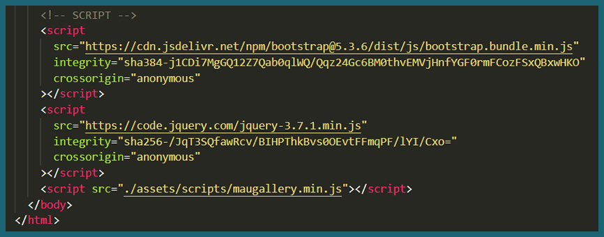 Gestion des balises script