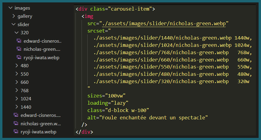 code source set du carousel