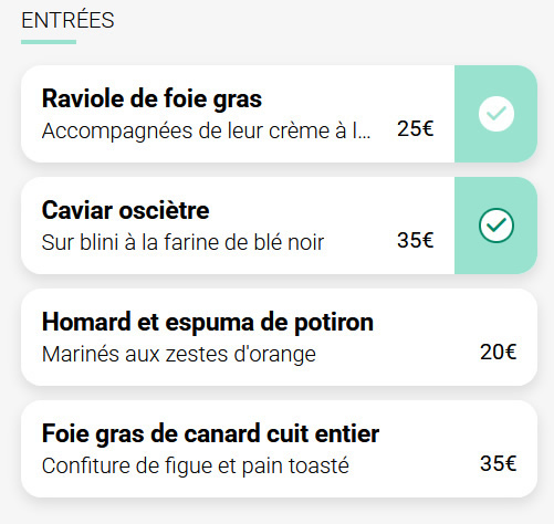 le sélecteur de plat